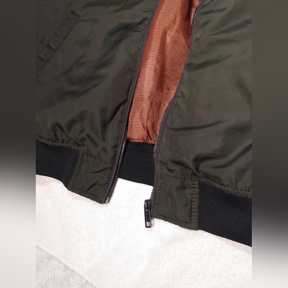 Pull & Bear Green Military Army Lined Bomber Jacket - Picture 6 of 12